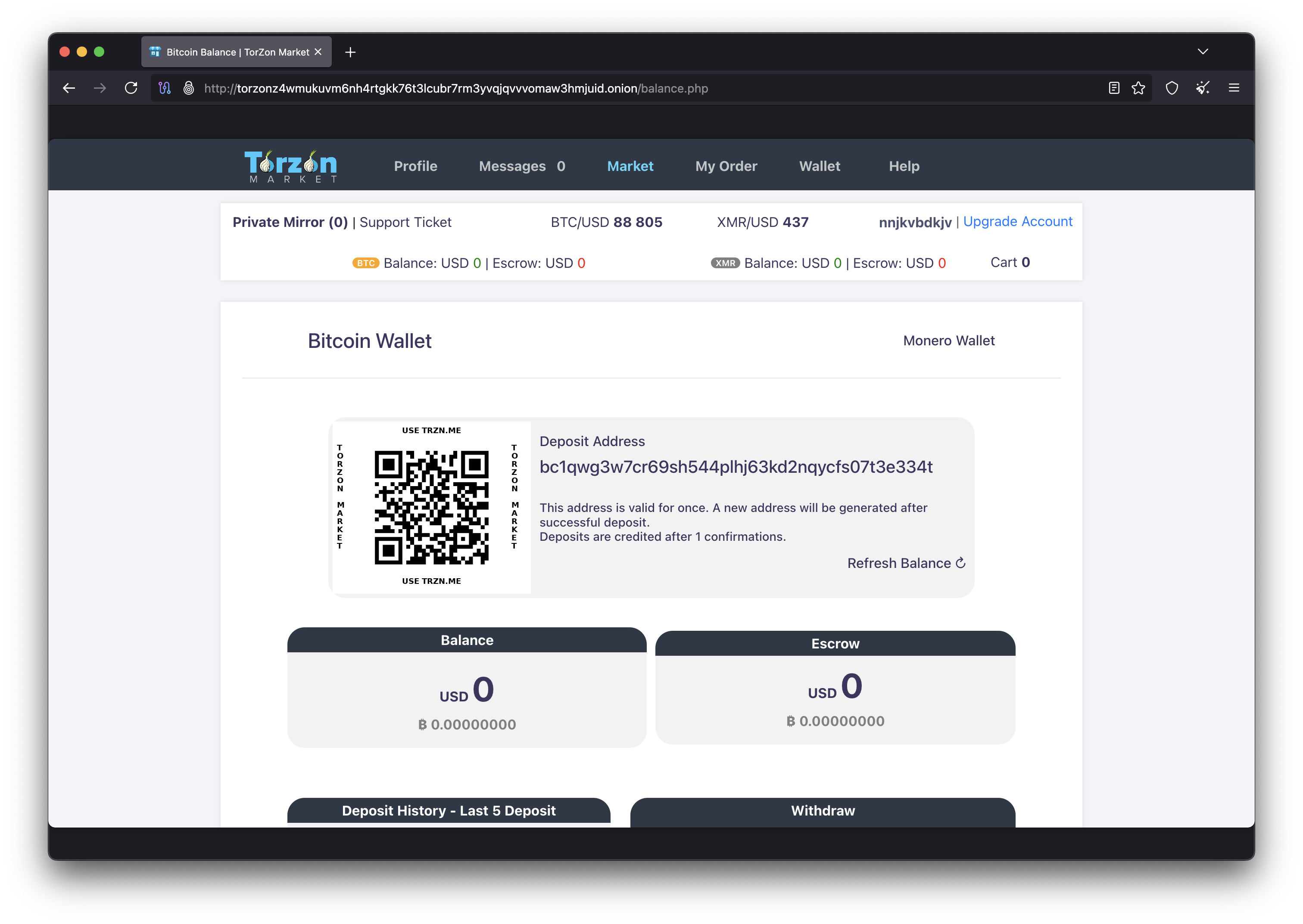 Torzon Market Wallet